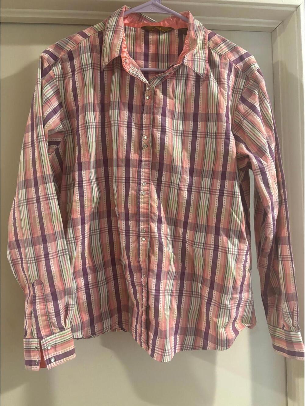 Wrangler Aura Pearl Snap Plaid Shirt • XL